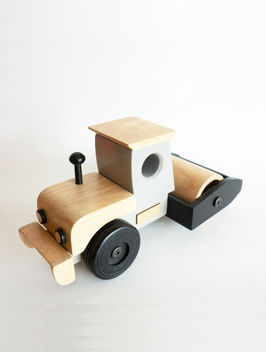 DRAKE - Road roller ( Grey ) I wooden construction toy for open ended & free play I good for gifting I
