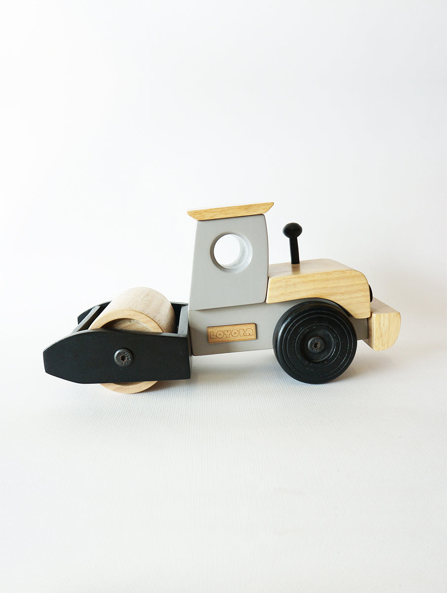 DRAKE - Road roller ( Grey ) I wooden construction toy for open ended & free play I good for gifting I
