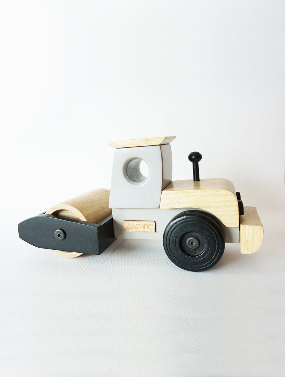 DRAKE - Road roller ( Grey ) I wooden construction toy for open ended & free play I good for gifting I