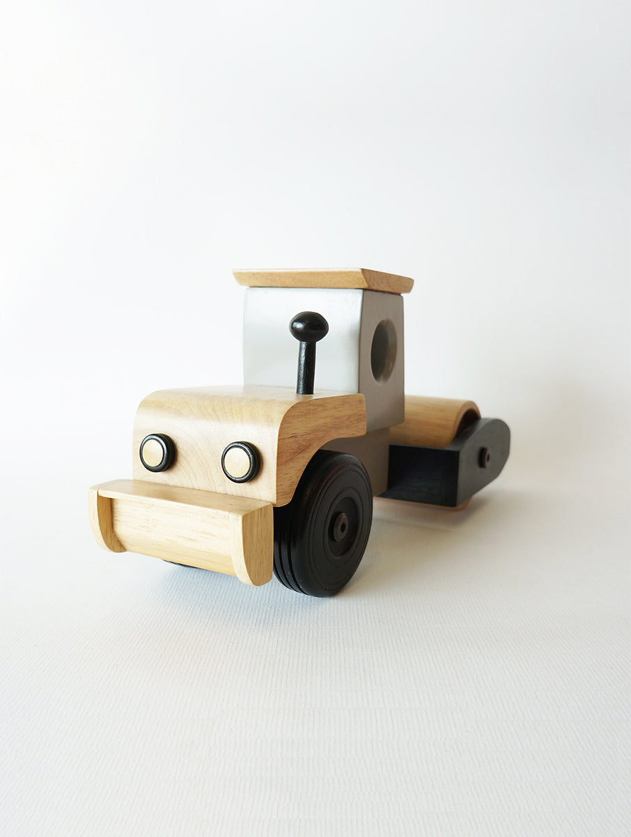 DRAKE - Road roller ( Grey ) I wooden construction toy for open ended & free play I good for gifting I