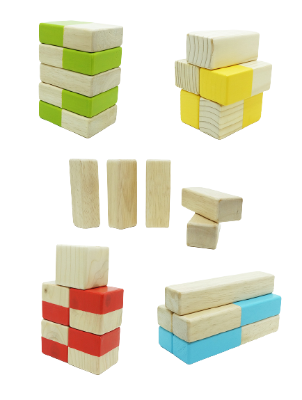 SIMPLE BLOCKS I 25 pc wooden block set I best for open-ended play & spatial learning I Unique wooden toy for 2 years+