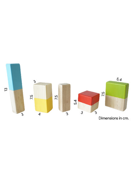 SIMPLE BLOCKS I 25 pc wooden block set I best for open-ended play & spatial learning I Unique wooden toy for 2 years+