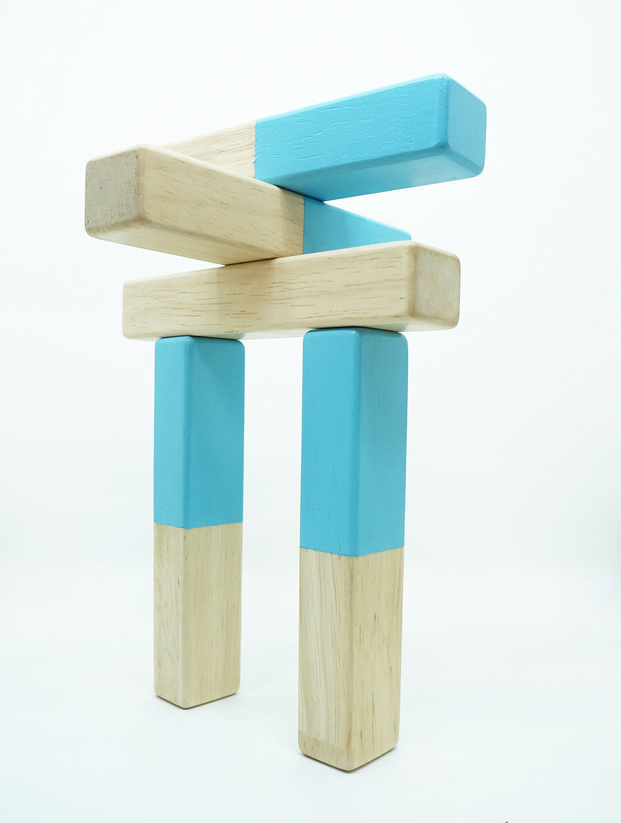 SIMPLE BLOCKS I 25 pc wooden block set I best for open-ended play & spatial learning I Unique wooden toy for 2 years+