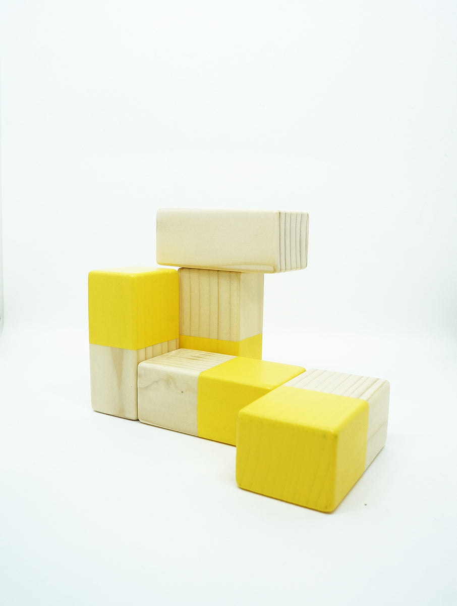 SIMPLE BLOCKS I 25 pc wooden block set I best for open-ended play & spatial learning I Unique wooden toy for 2 years+