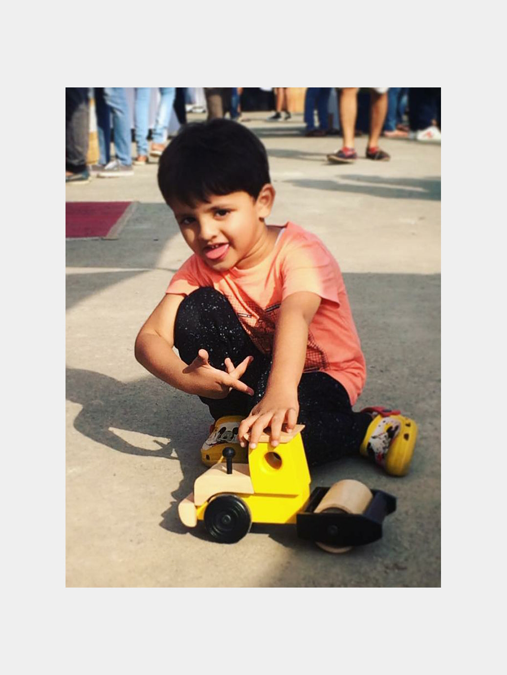 DRAKE - Road roller ( Grey ) I wooden construction toy for open ended & free play I good for gifting I