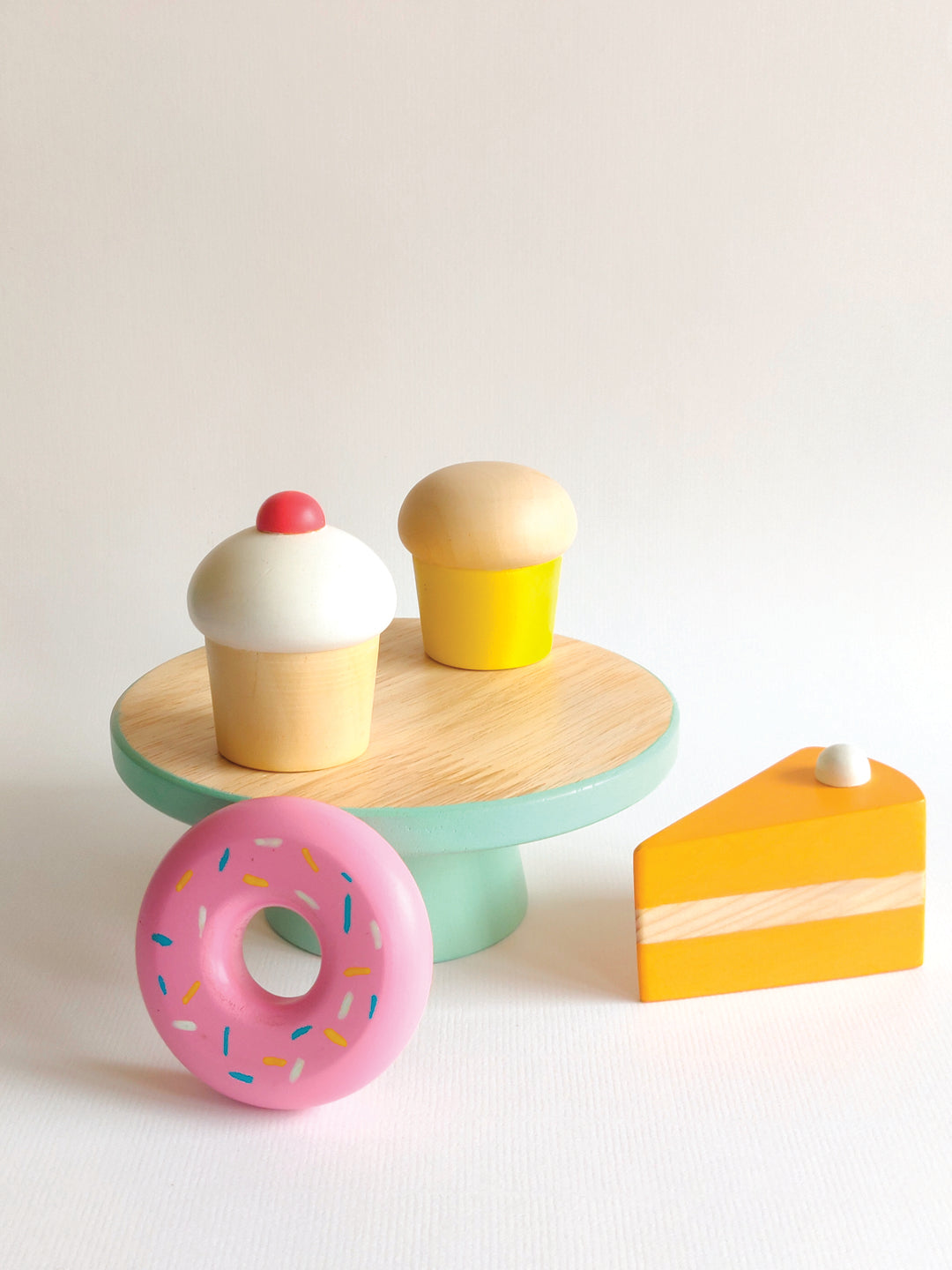 SWEETIE PIE Dessert box - 5 Pc wooden toy set I Best for pretend play & open-ended play I 2 years+