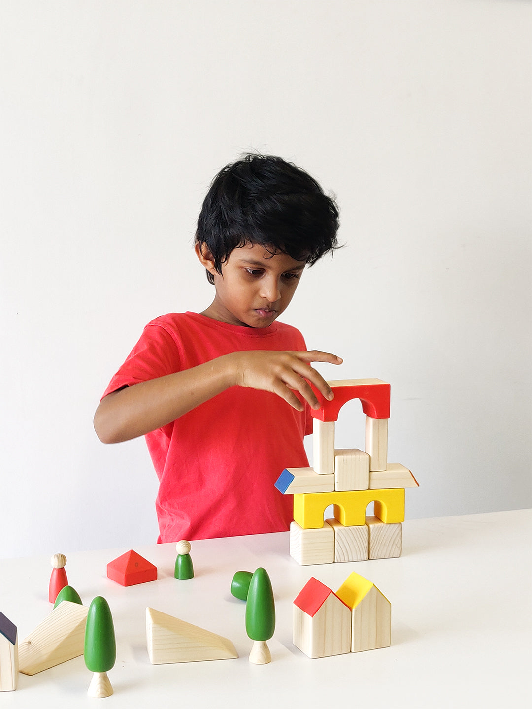 TOWN BLOCKS I 23 pc wooden block set I best for open ended play & educational play I 2 years+