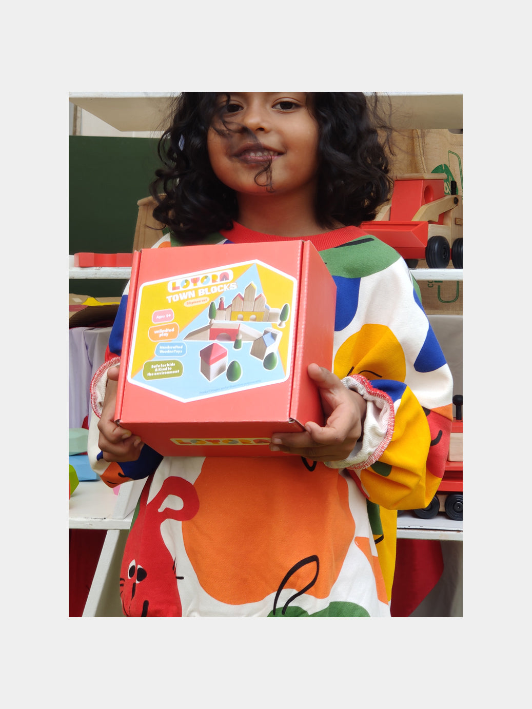 TOWN BLOCKS I 23 pc wooden block set I best for open ended play & educational play I 2 years+