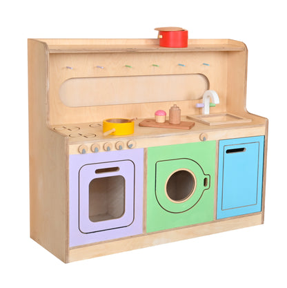 PLAY KITCHEN I wooden play kitchen with interactive parts I 2 years+