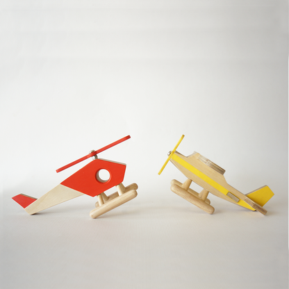 FLIGHT OF IMAGINATION Bundle - Amelia Airplane + Hopper Helicopter I 2 pc wooden toy set I best for pretend play & open- ended play I encourages creative development I 2 years+